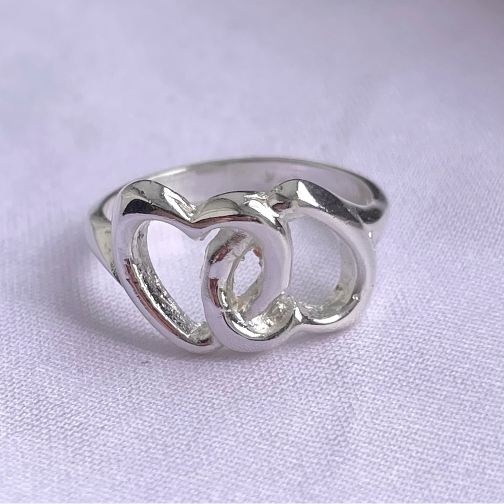 Linked Love Hearts Sterling Silver Cocktail Ring